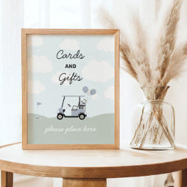 Boys' Hole-In-One Golf 1st Birthday Sign Poster