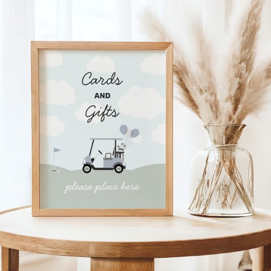 Boys' Hole-In-One Golf 1st Birthday Sign Poster