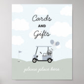 Boys' Hole-In-One Golf 1st Birthday Sign Poster (Voorkant)