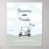 Boys' Hole-In-One Golf 1st Birthday Sign Poster (Voorkant)