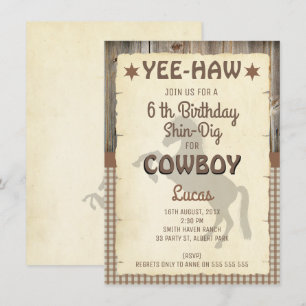 Boys Horse Wild West Birthday Party Invitation Kaart