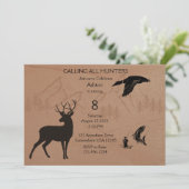 Boys Hunting Invitation Aankondiging (Staand voorkant)