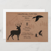 Boys Hunting Invitation Aankondiging (Voorkant / Achterkant)