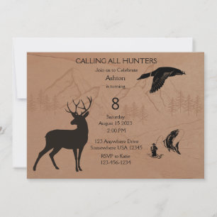 Boys Hunting Invitation Aankondiging
