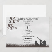 Boys Hunting Invitation Aankondiging (Voorkant / Achterkant)