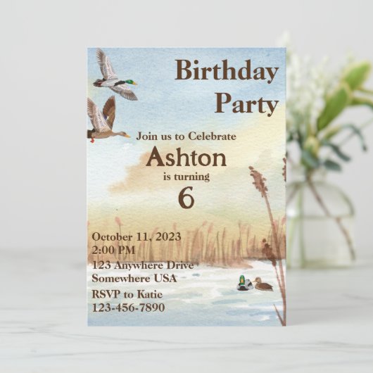 Boys Hunting Invitation Kaart (Staand voorkant)