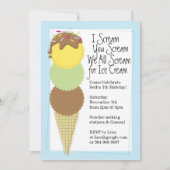 Boys Ice Cream Party - Uitnodiging (Voorkant)
