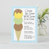 Boys Ice Cream Party - Uitnodiging (Staand voorkant)