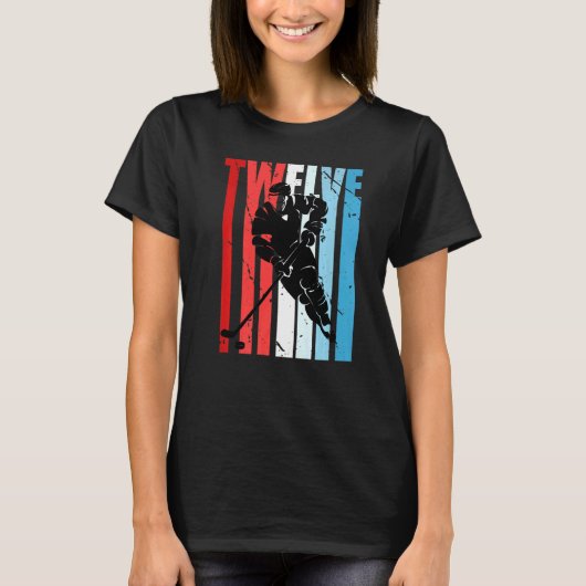 Boys Ice Hockey 12th Birthday Player Motivatie T-shirt (Voorkant)