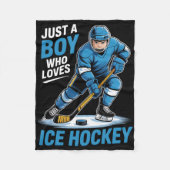 Boys Ice Hockey  Fleece Deken (Voorkant)