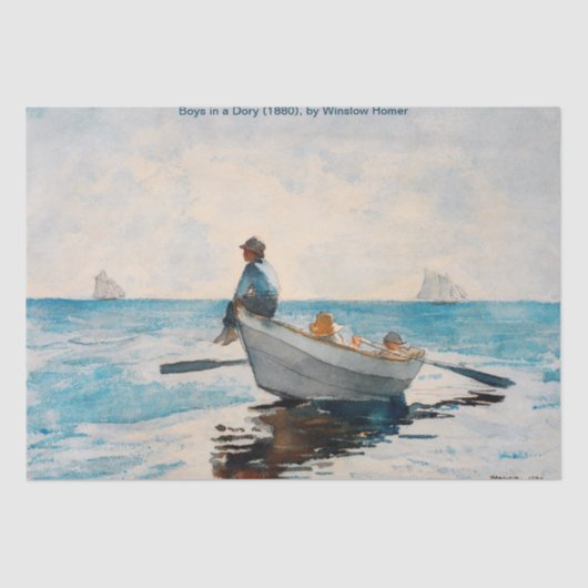 Boys in a Dory (1880) van Winslow Homer Tissuepapier (Voorkant)