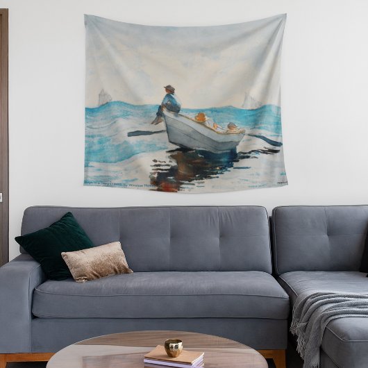 Boys in a Dory (1880) van Winslow Homer Wandkleed