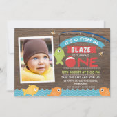 Boy's It's o-fish-al 1st Birthday Invitation Kaart (Voorkant)