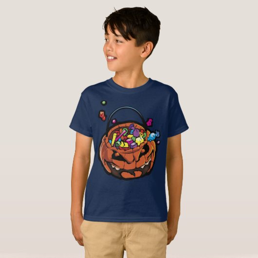 Boys Jack-O-Lantern Halloween graphic tee shirt (Voorkant volledig)