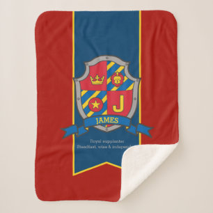 Boys James of J naam en betekenis rood blauw Sherpa Deken