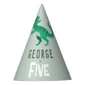 Boys Jungle Dinosaur T-Rex Kids Birthday Feesthoedjes (Voorkant)