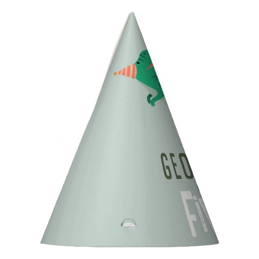 Boys Jungle Dinosaur T-Rex Kids Birthday Feesthoedjes (Links)