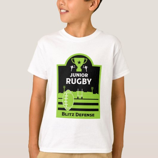 Boys Junior Rugby speelt T-Shirt (Voorkant)