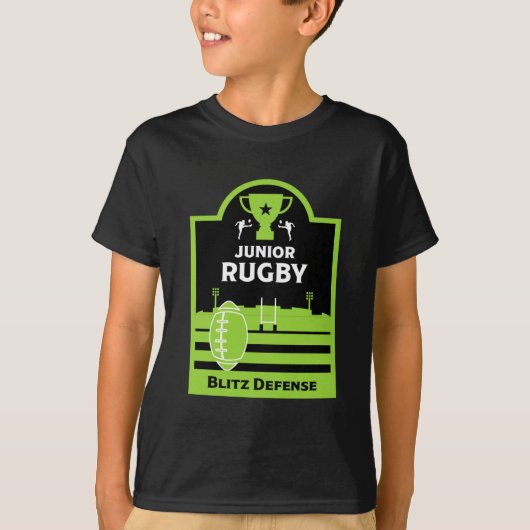 Boys Junior Rugby speelt T-Shirt (Voorkant)