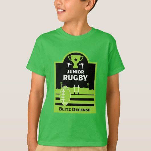 Boys Junior Rugby speelt T-Shirt (Voorkant)