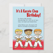 Boys Karate Chop Party Kaart (Voorkant)