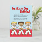 Boys Karate Chop Party Kaart (Staand voorkant)