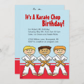 Boys Karate Chop Party Kaart (Voorkant / Achterkant)