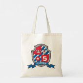 Boys kinder knight shield, adelblauw rood tote bag (Achterkant)