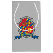 Boys kinder knight shield name 6e verjaardag klein cadeauzakje (Achterkant)