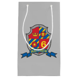 Boys kinder knight shield name 6e verjaardag klein cadeauzakje