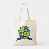 Boys kinder knight shield name beer groen blauw tote bag (Achterkant)