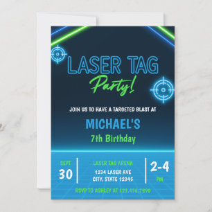 Boy's Laser Label Neon Glow Verjaardag Kaart