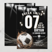 Boy's Let's Kick Up Some Fun Voetbal Verjaardag Kaart (Voorkant / Achterkant)