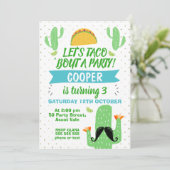 Boys Let's Taco 'About A Party Verjaardag Uitnodig Kaart (Staand voorkant)