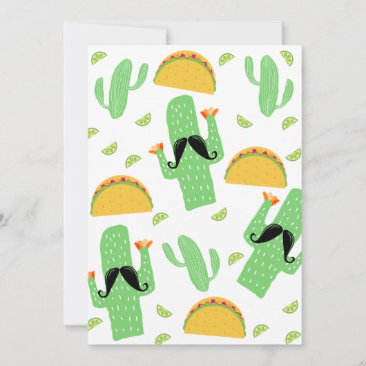 Boys Let's Taco 'About A Party Verjaardag Uitnodig Kaart (Achterkant)