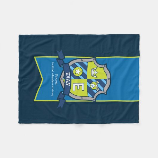 Boys letter E Evan-naam beer deken (Voorkant (Horizontaal))