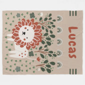 Boys Lion Safari Pastel Oerwoud Toddler Fleece Deken (Voorkant (Horizontaal))