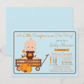 Boys Little Pumpkin Baby shower Invitation Kaart (Voorkant / Achterkant)