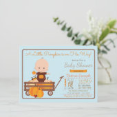 Boys Little Pumpkin Baby shower Invitation Kaart (Staand voorkant)