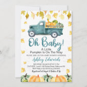 Boy's Little Pumpkin Baby shower Invitation Kaart (Voorkant)