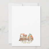 Boys Little Pumpkin Train Baby shower Kaart (Achterkant)