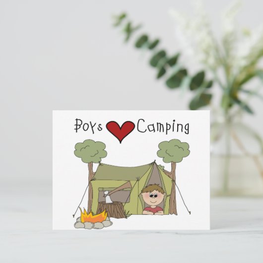Boys Love Camping Briefkaart (Staand voorkant)