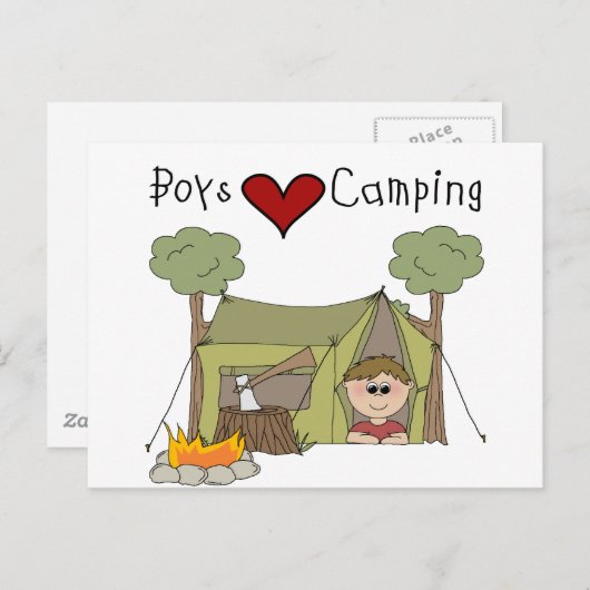 Boys Love Camping Briefkaart (Voorkant / Achterkant)