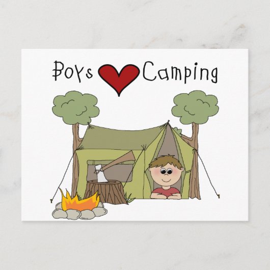Boys Love Camping Briefkaart (Voorkant)