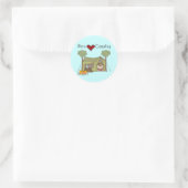 Boys Love Camping Ronde Sticker (Tas)