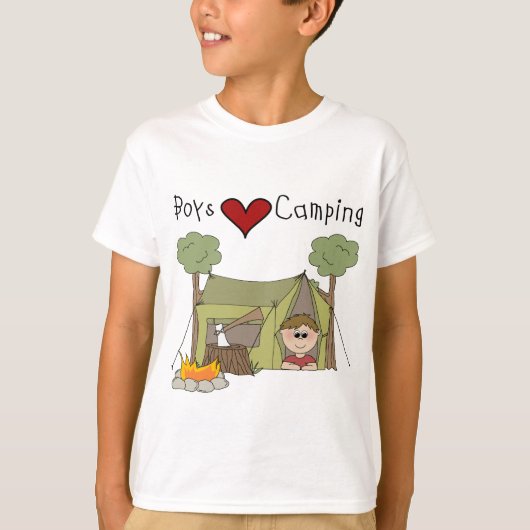 Boys Love Camping T-shirt (Voorkant)
