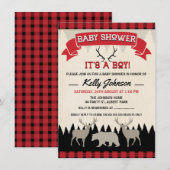 Boys Lumberjack Baby shower Uitnodiging (Voorkant / Achterkant)