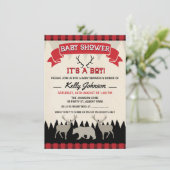Boys Lumberjack Baby shower Uitnodiging (Staand voorkant)
