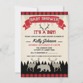 Boys Lumberjack Baby shower Uitnodiging (Voorkant)