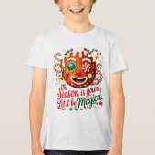 Boys' Magical Gingerbread Christmas Candy Cookie Tri-Blend Shirt (Voorkant)